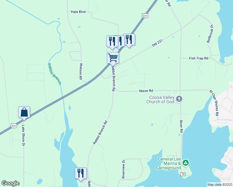 map of restaurants, bars, coffee shops, grocery stores, and more near 30 Nixon Road in St. Clair County