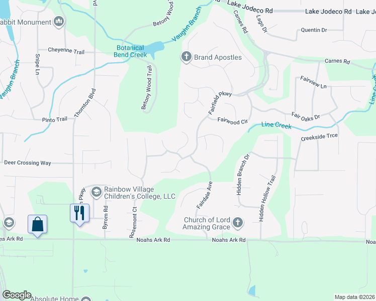 map of restaurants, bars, coffee shops, grocery stores, and more near 9349 Magnolia Crest in Jonesboro