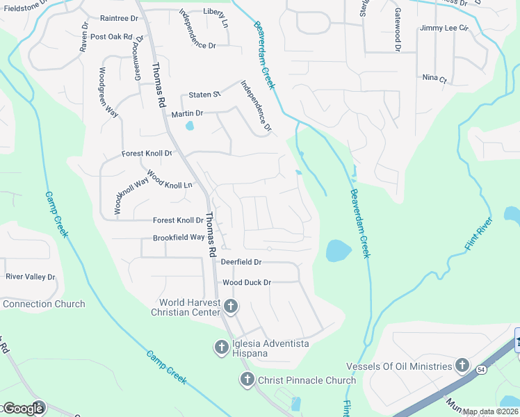 map of restaurants, bars, coffee shops, grocery stores, and more near 9396 Highland Ridge in Jonesboro