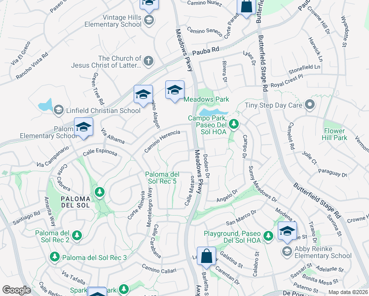 map of restaurants, bars, coffee shops, grocery stores, and more near 32274 Corte Illora in Temecula