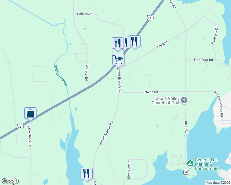 map of restaurants, bars, coffee shops, grocery stores, and more near 30 Nixon Road in St. Clair County