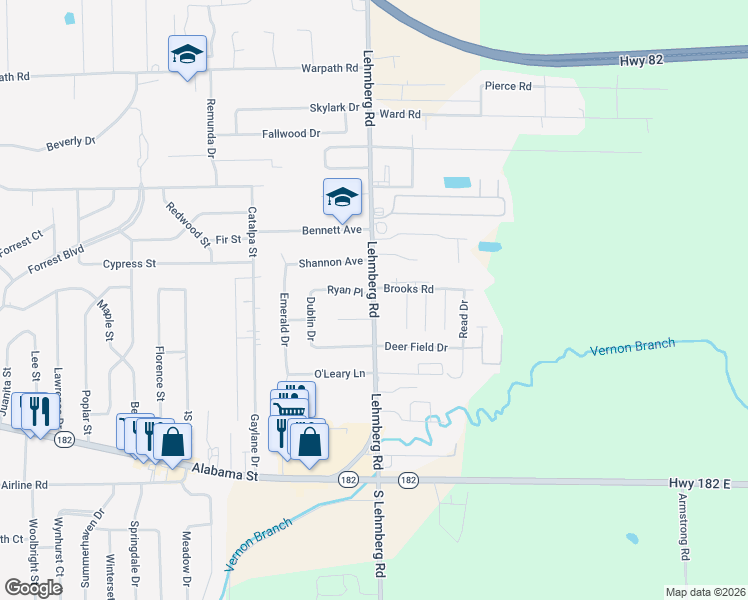 map of restaurants, bars, coffee shops, grocery stores, and more near 311 North Lehmberg Road in Columbus
