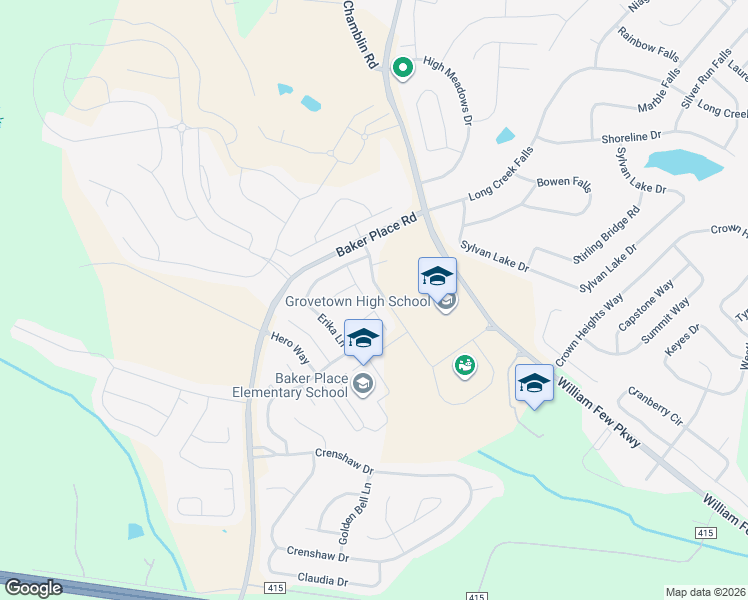 map of restaurants, bars, coffee shops, grocery stores, and more near 5344 Nikki Way in Grovetown