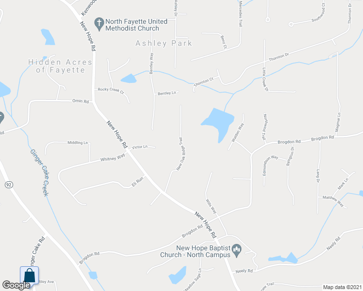 map of restaurants, bars, coffee shops, grocery stores, and more near 150 New Oak Ridge Trail in Fayetteville