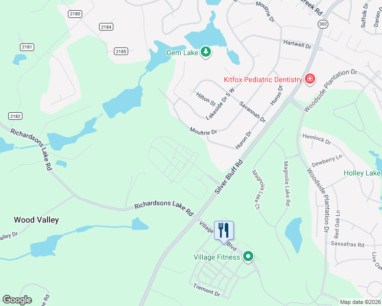 map of restaurants, bars, coffee shops, grocery stores, and more near 317 Pascalis in Aiken