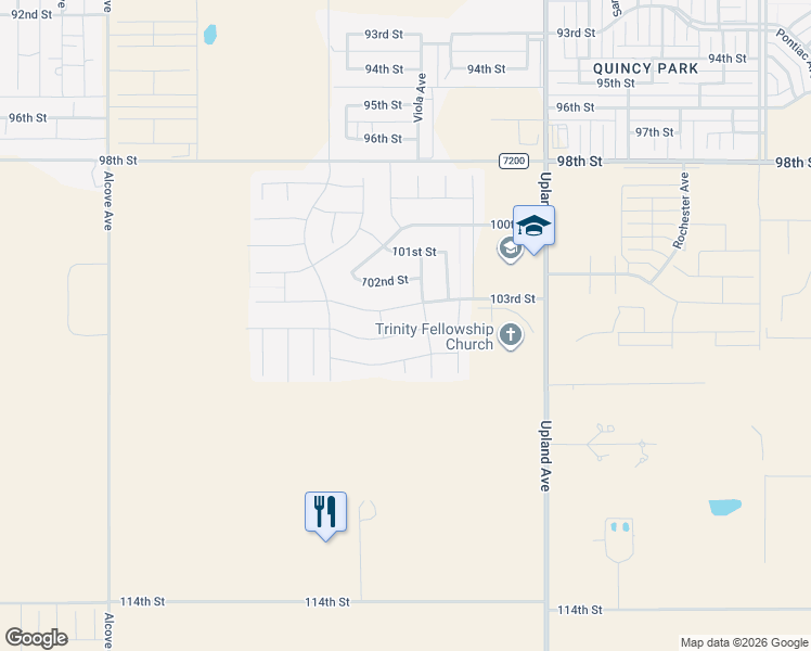 map of restaurants, bars, coffee shops, grocery stores, and more near 7431 104th Street in Lubbock
