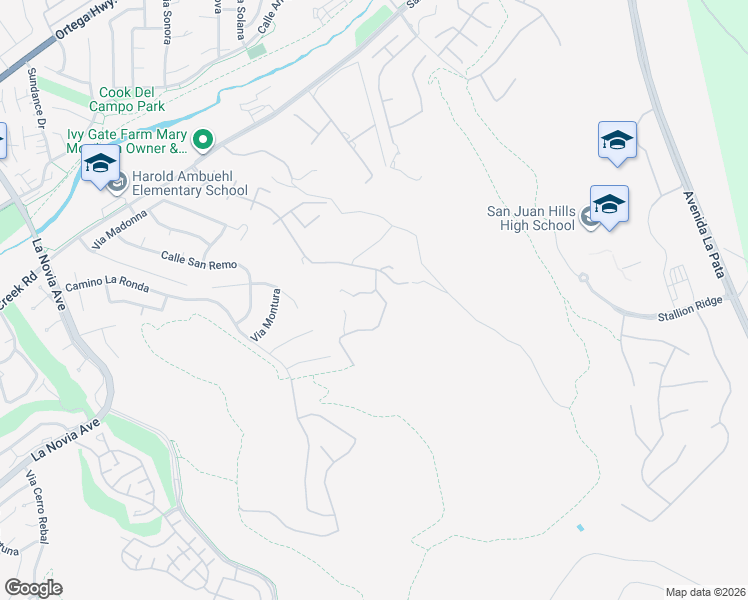 map of restaurants, bars, coffee shops, grocery stores, and more near 28481 Via Mambrino in San Juan Capistrano