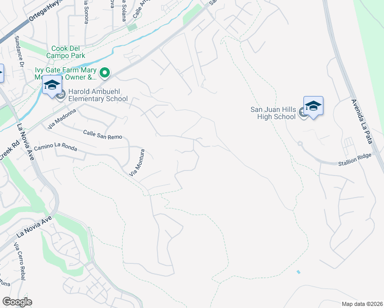 map of restaurants, bars, coffee shops, grocery stores, and more near 28481 Via Mambrino in San Juan Capistrano