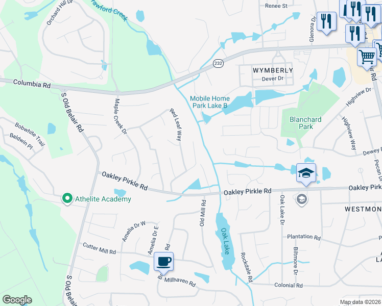 map of restaurants, bars, coffee shops, grocery stores, and more near 4667 Red Leaf Way in Martinez