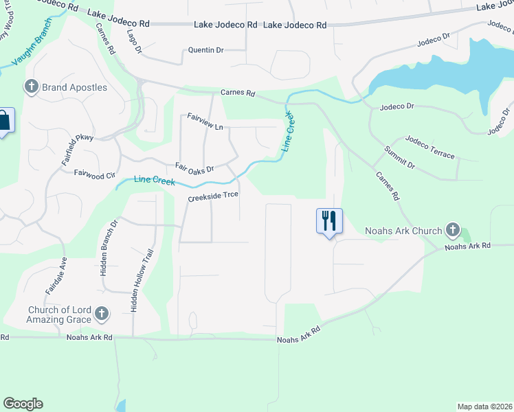 map of restaurants, bars, coffee shops, grocery stores, and more near 9296 Carnes Crossing Circle in Jonesboro
