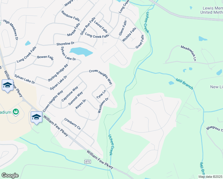 map of restaurants, bars, coffee shops, grocery stores, and more near 325 Crown Heights Way in Grovetown
