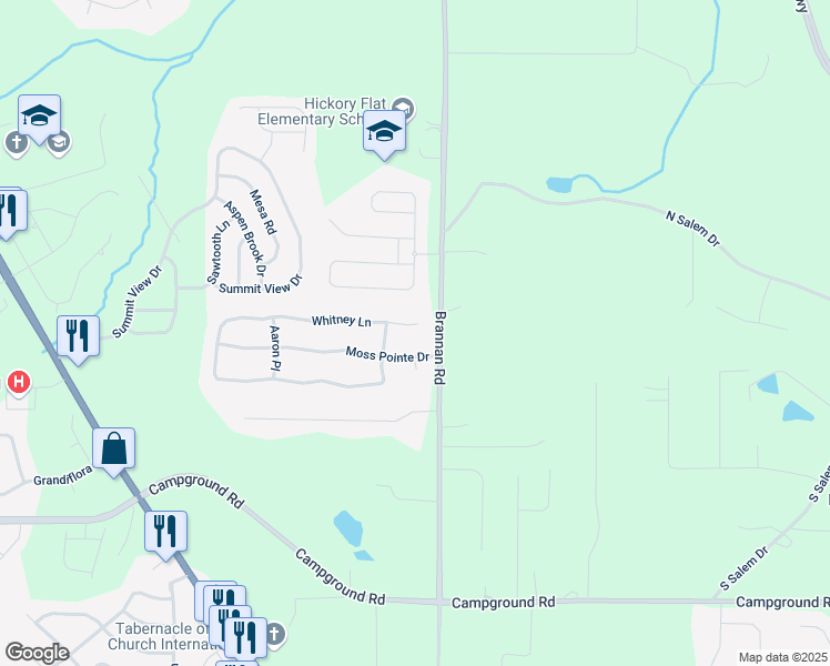 map of restaurants, bars, coffee shops, grocery stores, and more near 100 Moss Pointe Drive in McDonough