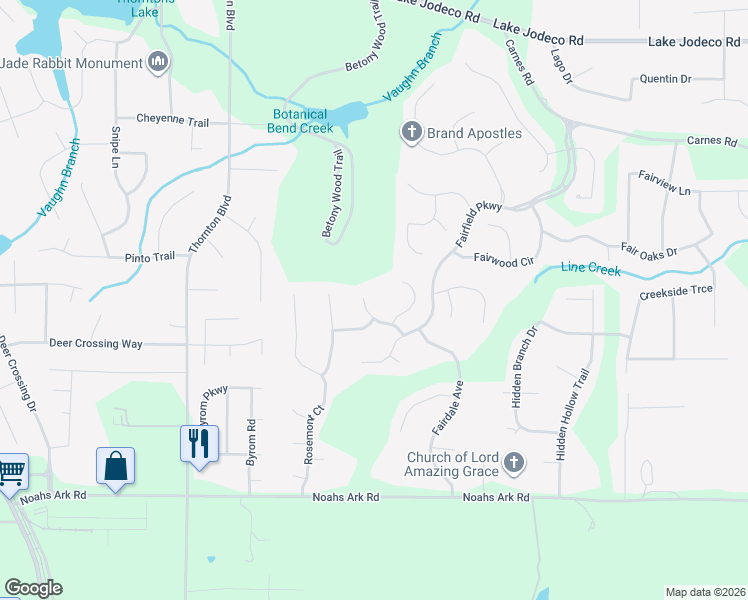 map of restaurants, bars, coffee shops, grocery stores, and more near 9326 Arbor Glen Court in Jonesboro