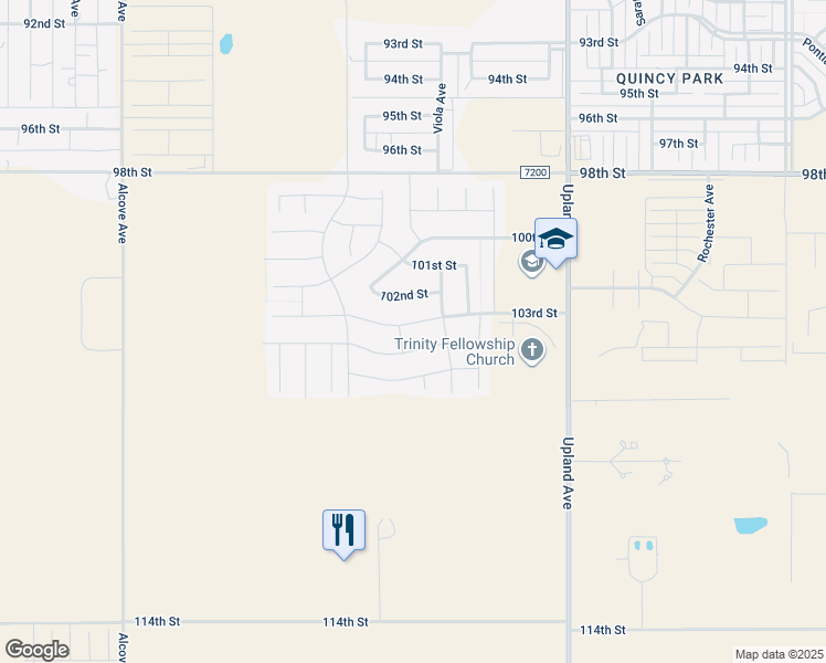 map of restaurants, bars, coffee shops, grocery stores, and more near 7429 103rd Street in Lubbock