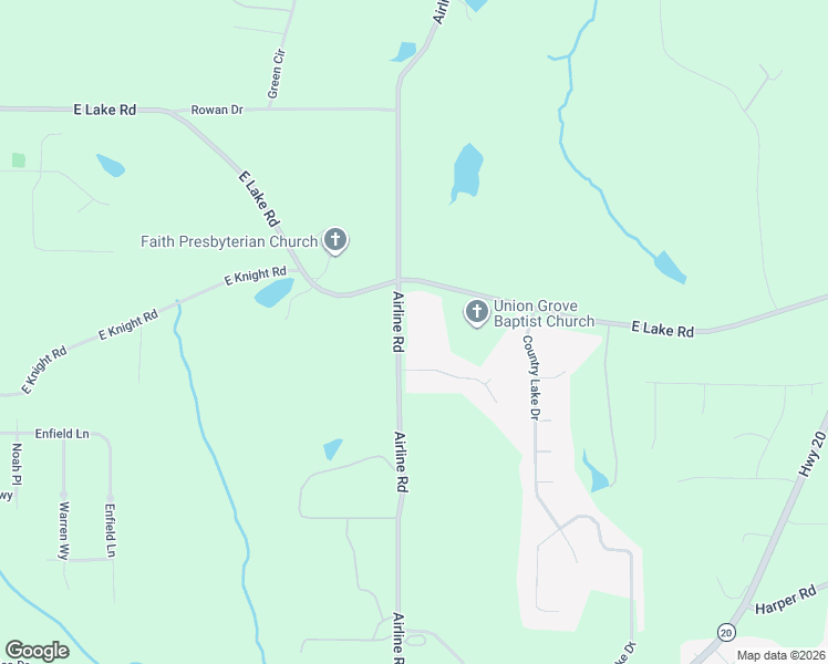 map of restaurants, bars, coffee shops, grocery stores, and more near 2132 Airline Road in McDonough