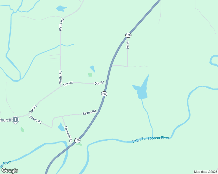 map of restaurants, bars, coffee shops, grocery stores, and more near 1788 Georgia 100 in Bowdon