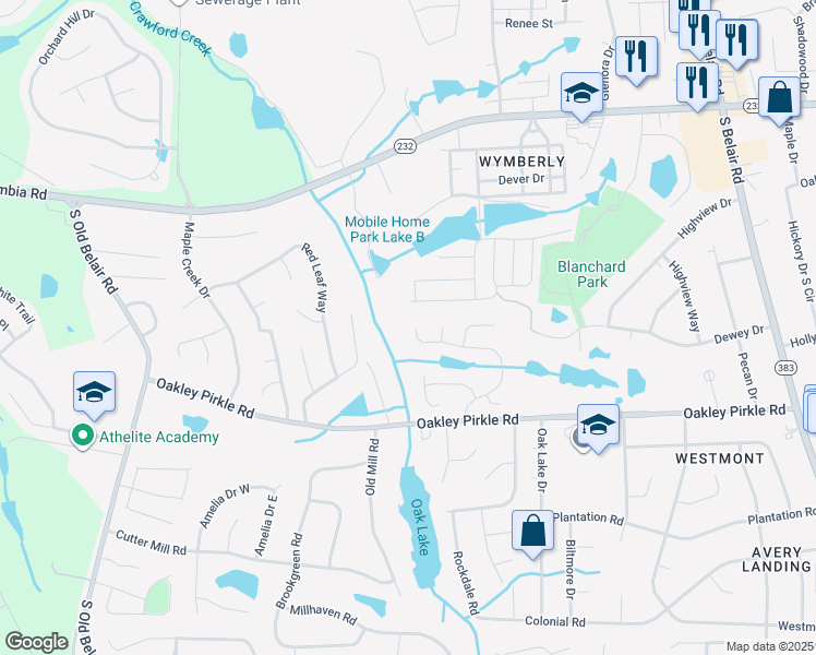map of restaurants, bars, coffee shops, grocery stores, and more near 249 Ashbrook Drive in Martinez