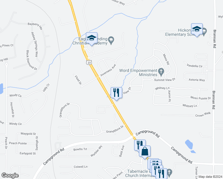 map of restaurants, bars, coffee shops, grocery stores, and more near 209 Braemar Court in McDonough