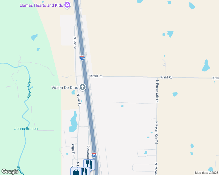 map of restaurants, bars, coffee shops, grocery stores, and more near 214 Krahl Road in Valley View