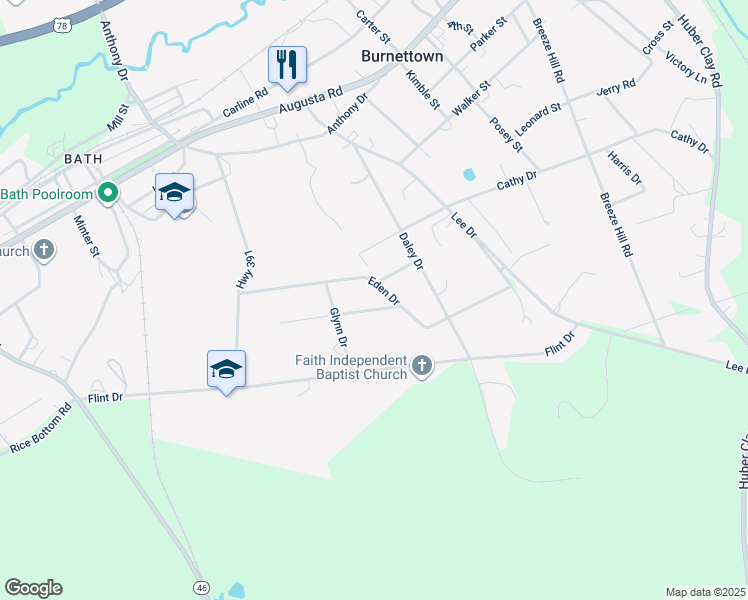 map of restaurants, bars, coffee shops, grocery stores, and more near 195 Eden Drive in Warrenville