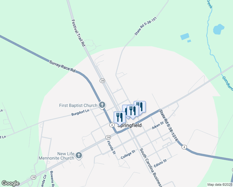 map of restaurants, bars, coffee shops, grocery stores, and more near 918 State Road S-38-101 in Springfield