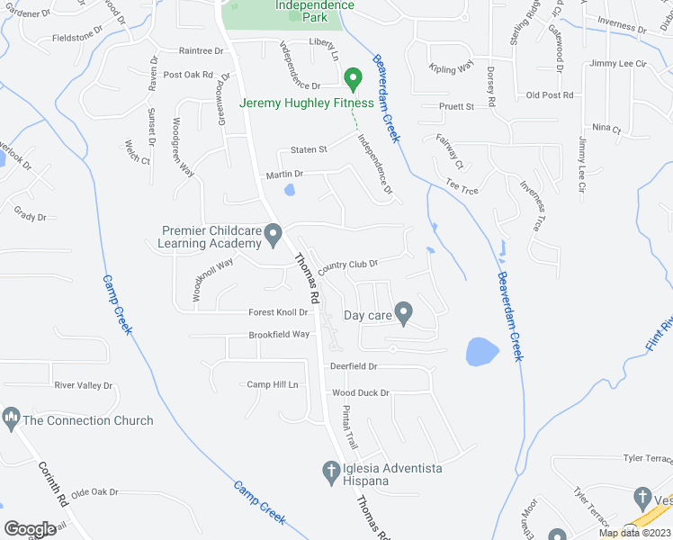 map of restaurants, bars, coffee shops, grocery stores, and more near 350 Country Club Drive in Jonesboro