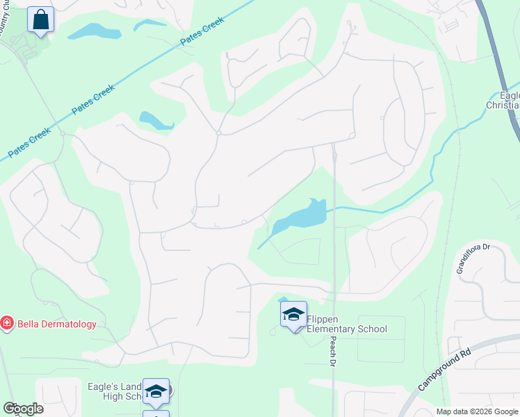 map of restaurants, bars, coffee shops, grocery stores, and more near 721 Beth Page Drive in McDonough
