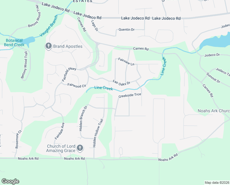 map of restaurants, bars, coffee shops, grocery stores, and more near 2439 Fair Oaks Drive in Jonesboro
