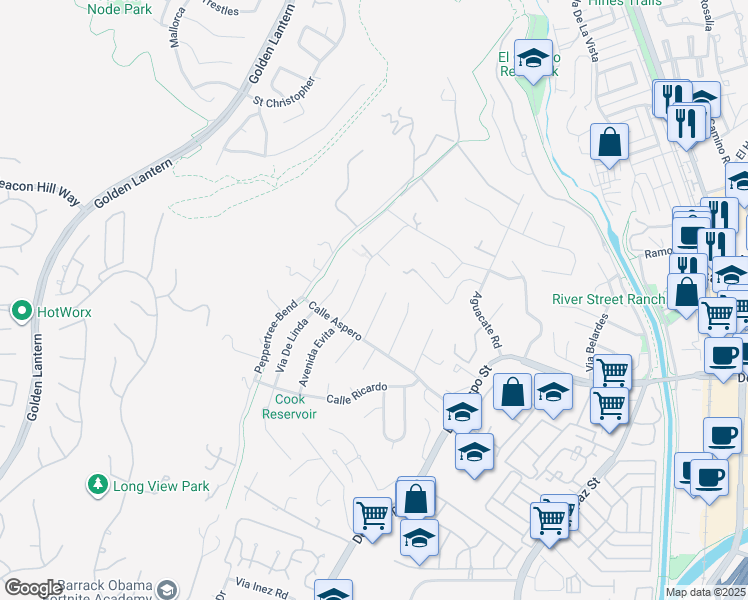 map of restaurants, bars, coffee shops, grocery stores, and more near 31821 Paseo Alto Plano in San Juan Capistrano