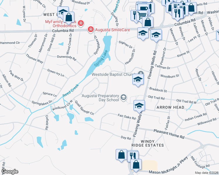 map of restaurants, bars, coffee shops, grocery stores, and more near 4210 Quail Springs Circle in Martinez