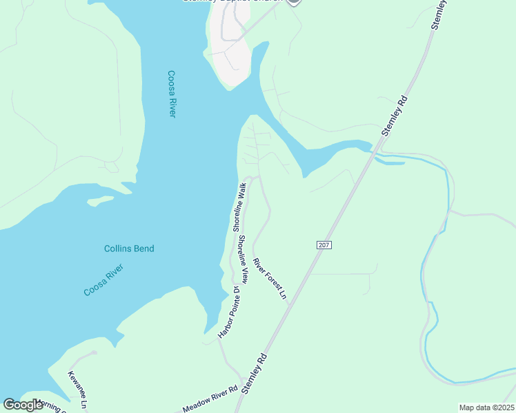 map of restaurants, bars, coffee shops, grocery stores, and more near 132 Shoreline View in Talladega
