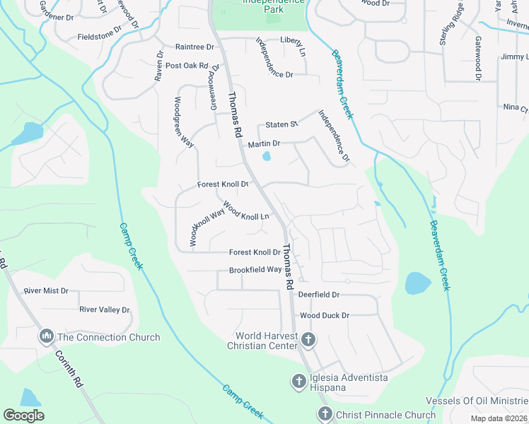 map of restaurants, bars, coffee shops, grocery stores, and more near 9382 Wood Knoll Lane in Jonesboro