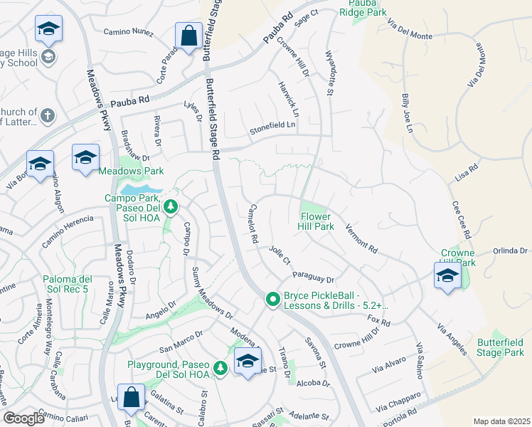 map of restaurants, bars, coffee shops, grocery stores, and more near 42621 Hussar Court in Temecula