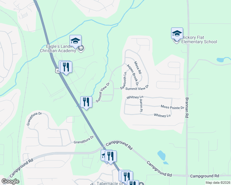 map of restaurants, bars, coffee shops, grocery stores, and more near 252 McKinley Loop in McDonough