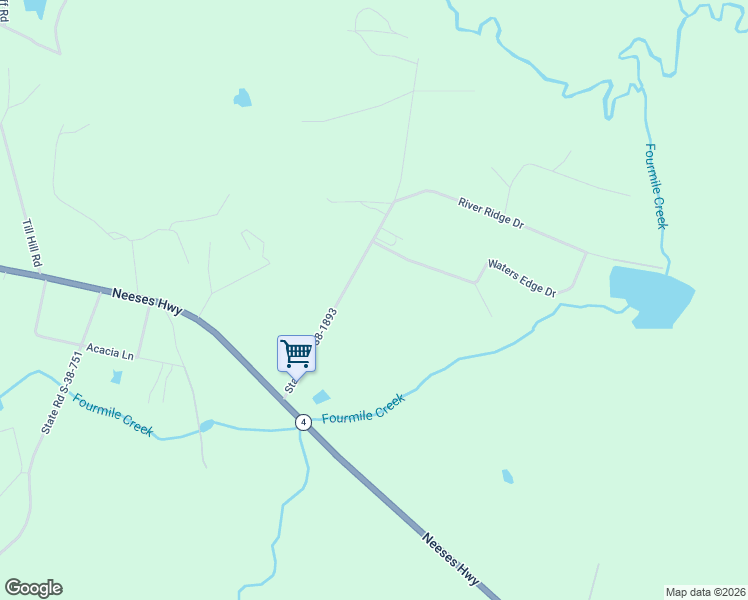 map of restaurants, bars, coffee shops, grocery stores, and more near 180 State Road S-38-1893 in Orangeburg