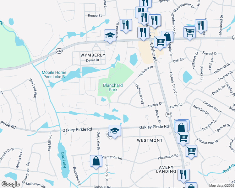 map of restaurants, bars, coffee shops, grocery stores, and more near 143 Highview Drive in Martinez