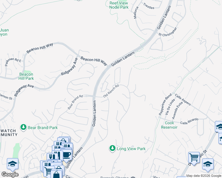 map of restaurants, bars, coffee shops, grocery stores, and more near 3 Searidge in Laguna Niguel