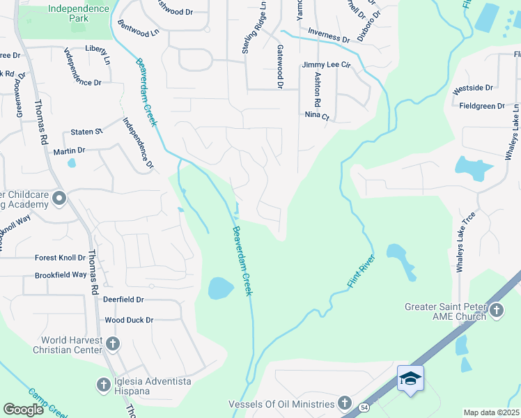 map of restaurants, bars, coffee shops, grocery stores, and more near 39 Inverness Trace in Jonesboro