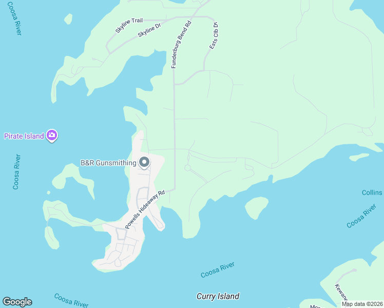 map of restaurants, bars, coffee shops, grocery stores, and more near 1132 Ranch Marina Road in Pell City