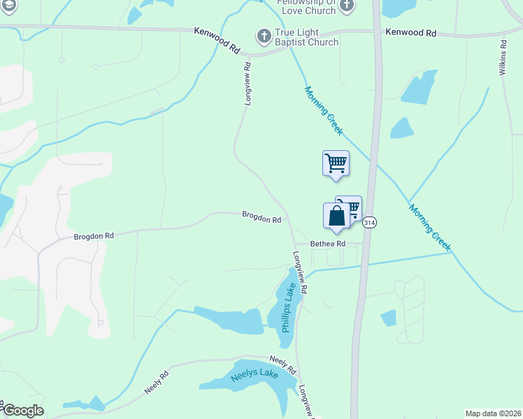 map of restaurants, bars, coffee shops, grocery stores, and more near 125 Brogdon Road in Fayetteville