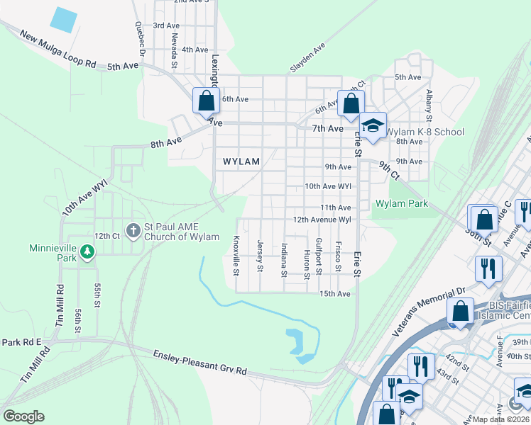 map of restaurants, bars, coffee shops, grocery stores, and more near 4528 12th Avenue in Birmingham