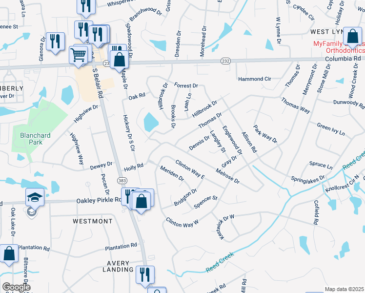 map of restaurants, bars, coffee shops, grocery stores, and more near 4137 Melrose Drive in Martinez