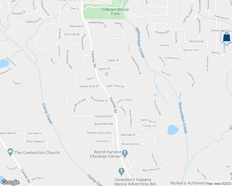 map of restaurants, bars, coffee shops, grocery stores, and more near 9336 Country Club Court in Jonesboro