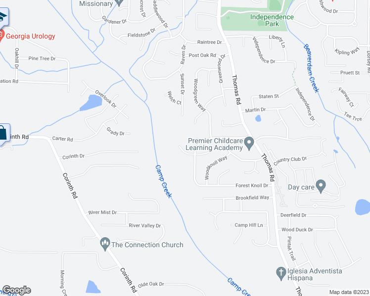 map of restaurants, bars, coffee shops, grocery stores, and more near 619 Woodknoll Court in Jonesboro