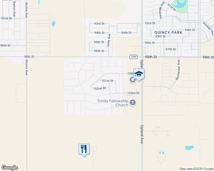 map of restaurants, bars, coffee shops, grocery stores, and more near Venita Avenue in Lubbock