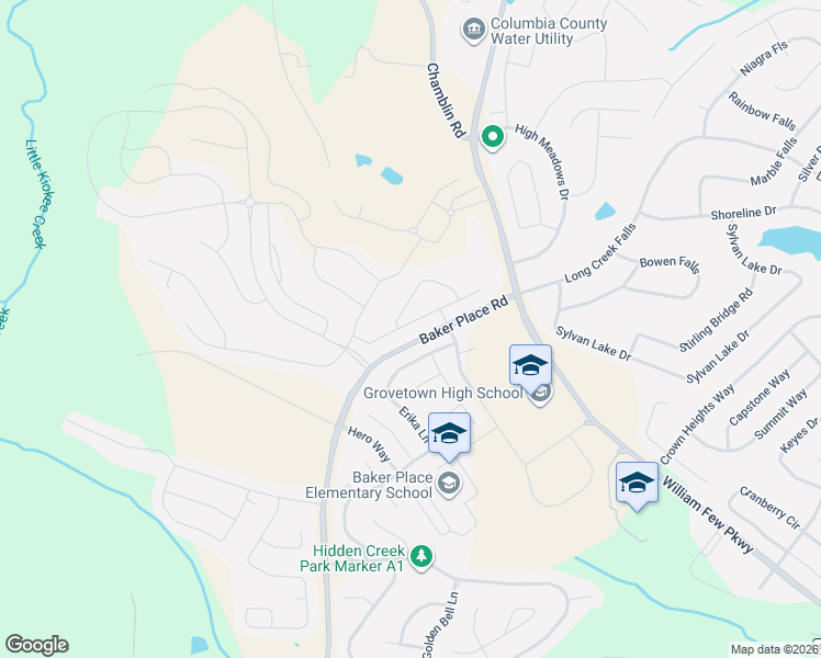 map of restaurants, bars, coffee shops, grocery stores, and more near 1623 Tralee Court in Grovetown
