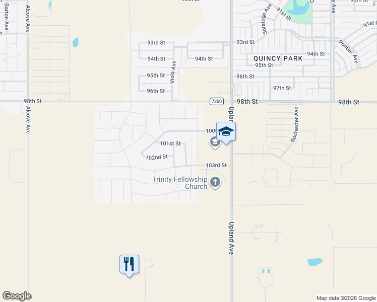 map of restaurants, bars, coffee shops, grocery stores, and more near 10030 Urbana Avenue in Lubbock