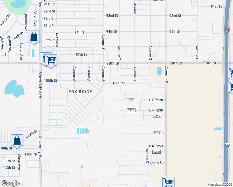 map of restaurants, bars, coffee shops, grocery stores, and more near 2013 100th Street in Lubbock
