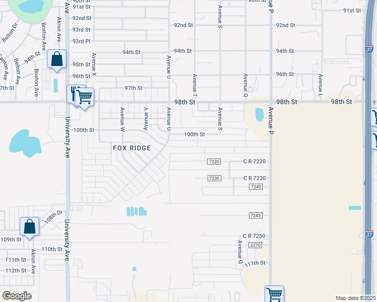 map of restaurants, bars, coffee shops, grocery stores, and more near 2013 100th Street in Lubbock