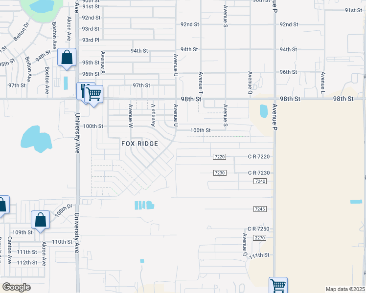 map of restaurants, bars, coffee shops, grocery stores, and more near 2013 100th Street in Lubbock